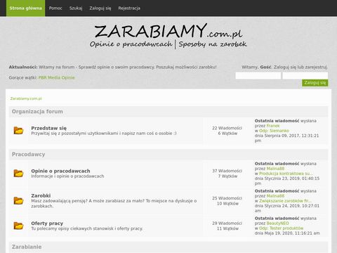 Zarabiamy.com.pl opinie o pracodawcach - forum