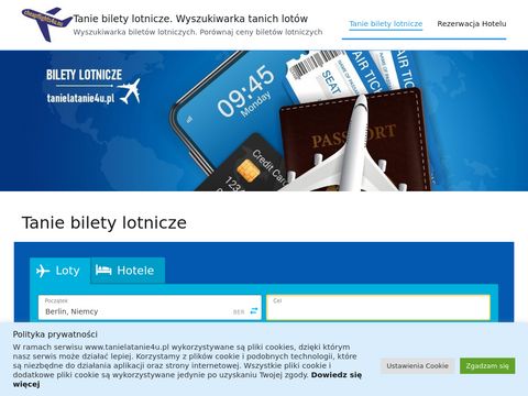 Tanielatanie4u.pl wyszukiwarka biletów lotniczych