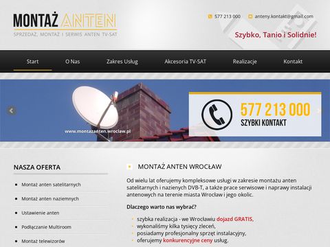 Montaż anten satelitarnych Wrocław