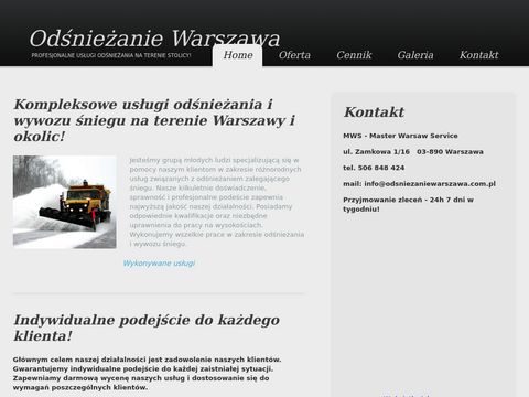 Master Warsaw Service - usługi odśnieżania