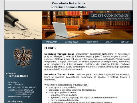 Notariusz-balas.pl rzetelny notariusz Katowice