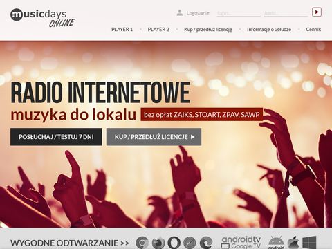 Radio.musicdays.pl dobra muzyka bez opłat ZAiKS