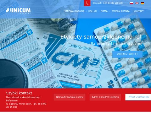 Unicum.com.pl - etykiety na rolce