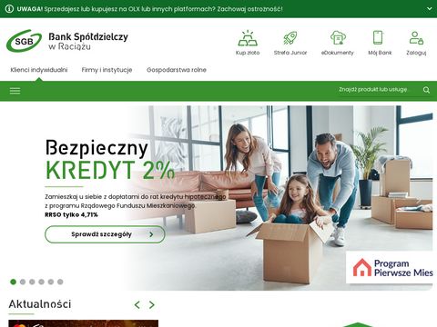 Bsraciaz.pl bank spółdzielczy w Raciążu - grupa SGB
