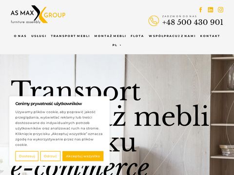 Asmaxgroup.com - transport mebli do Holandii
