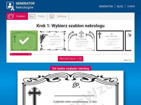 Nekrologwzor.pl generator