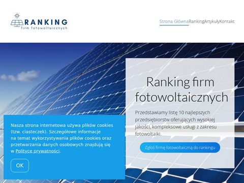 Fotowoltaikatop10.pl - ranking firm fotowoltaicznych
