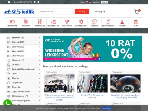 Agsiedlik.pl specjalistyczny sklep części do LPG CNG